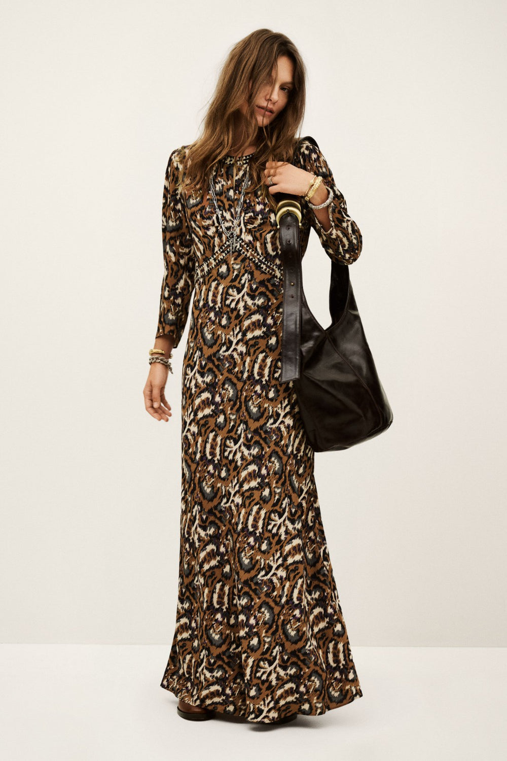 Midaxi-Length Dress Onoa Ocre