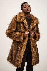 Faux Fur Coat Lestor Ecru
