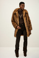Faux Fur Coat Lestor Ecru