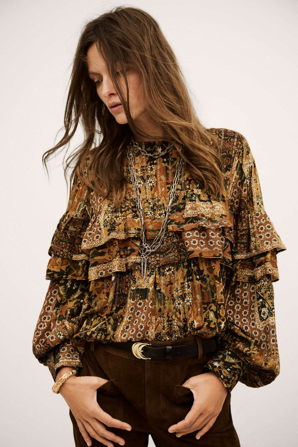 Round-Neck Blouse Pixie Ocre