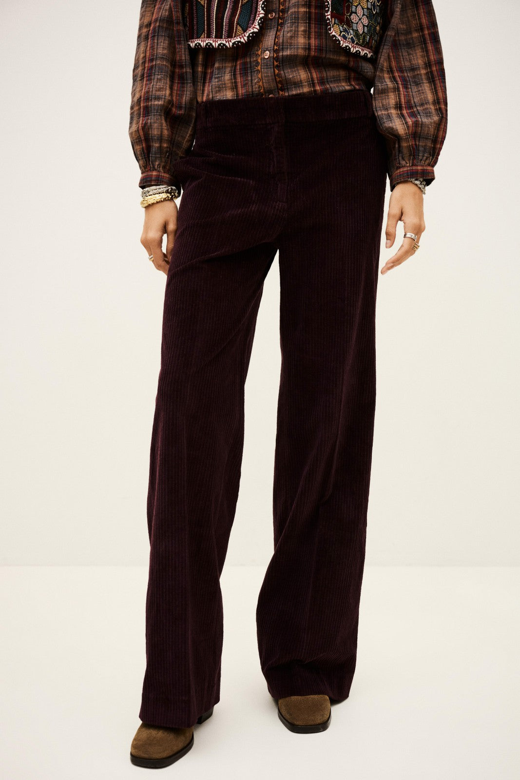 Straight-Leg Trousers Vily Bordeaux