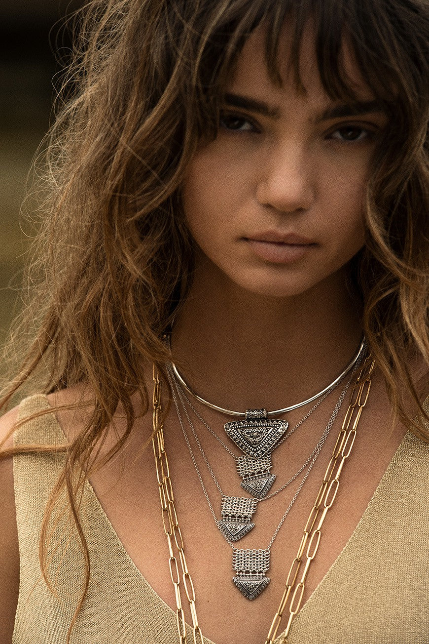 Boho-Style Necklace Jodpur Argent