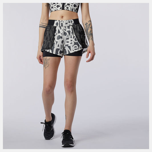 New Balance Relentless 2 In 1 Short Printed